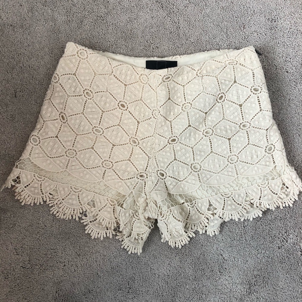 Dolce Vita cream crocheted shorts
